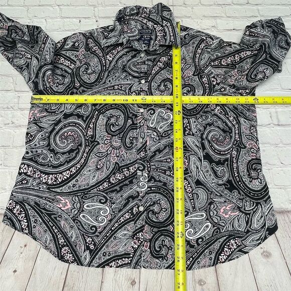 Chaps Women's Long Sleeve Paisley Button-Up Blouse Top Size 1X Floral M185 -4 - Picture 2 of 13
